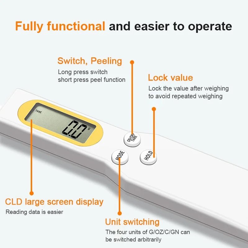 Cuchara Báscula Digital de Precisión 0,1g — Ideal para Recetas, Macros y Café - Mi tienda